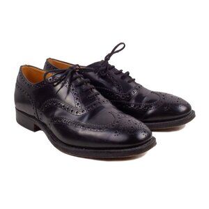 CHURCH'S Black Leather Brogue Oxford Shoes size 9 G